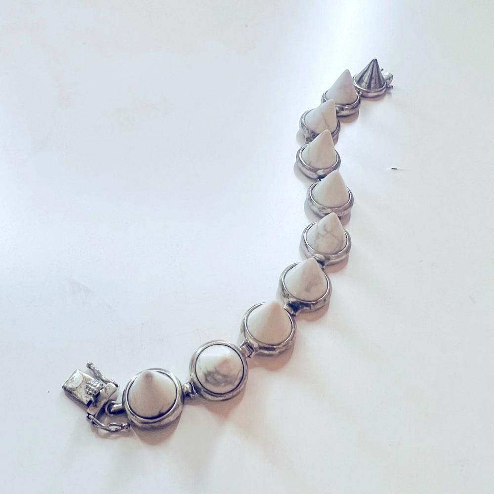 Eddie Borgo White Marble Cone Bracelet